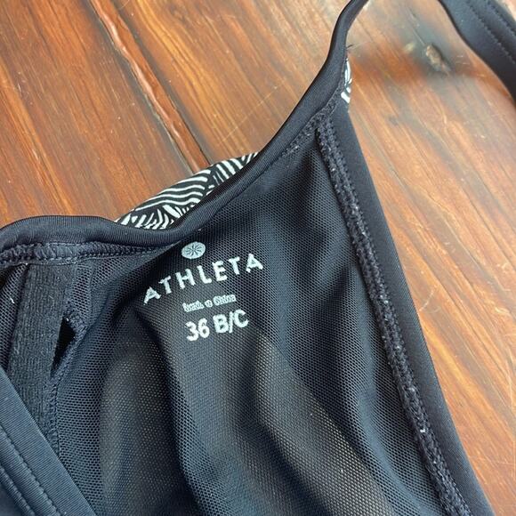 Athleta Laguna side scrunch underwire longline swim suit tankini top sz 36 B/C - Picture 7 of 8